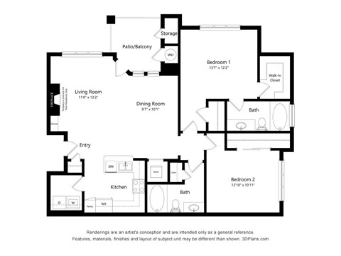 Westlake Greens 2 bed 2 bath 1213 sqft